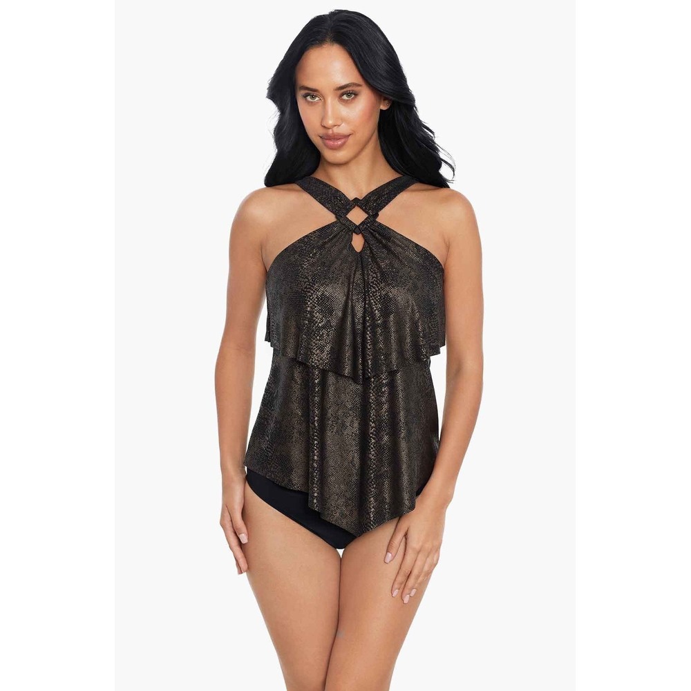 Magicsuit Carolina Tankini Top Xantu Bronze Snakeskin Halter Swimwear 6018392 8